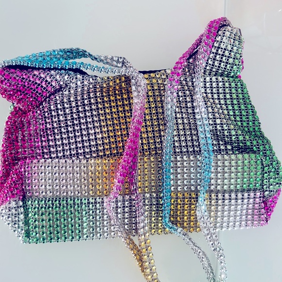 Rainbow 🌈 Rhinestone Crystal evening bag - Picture 6 of 7